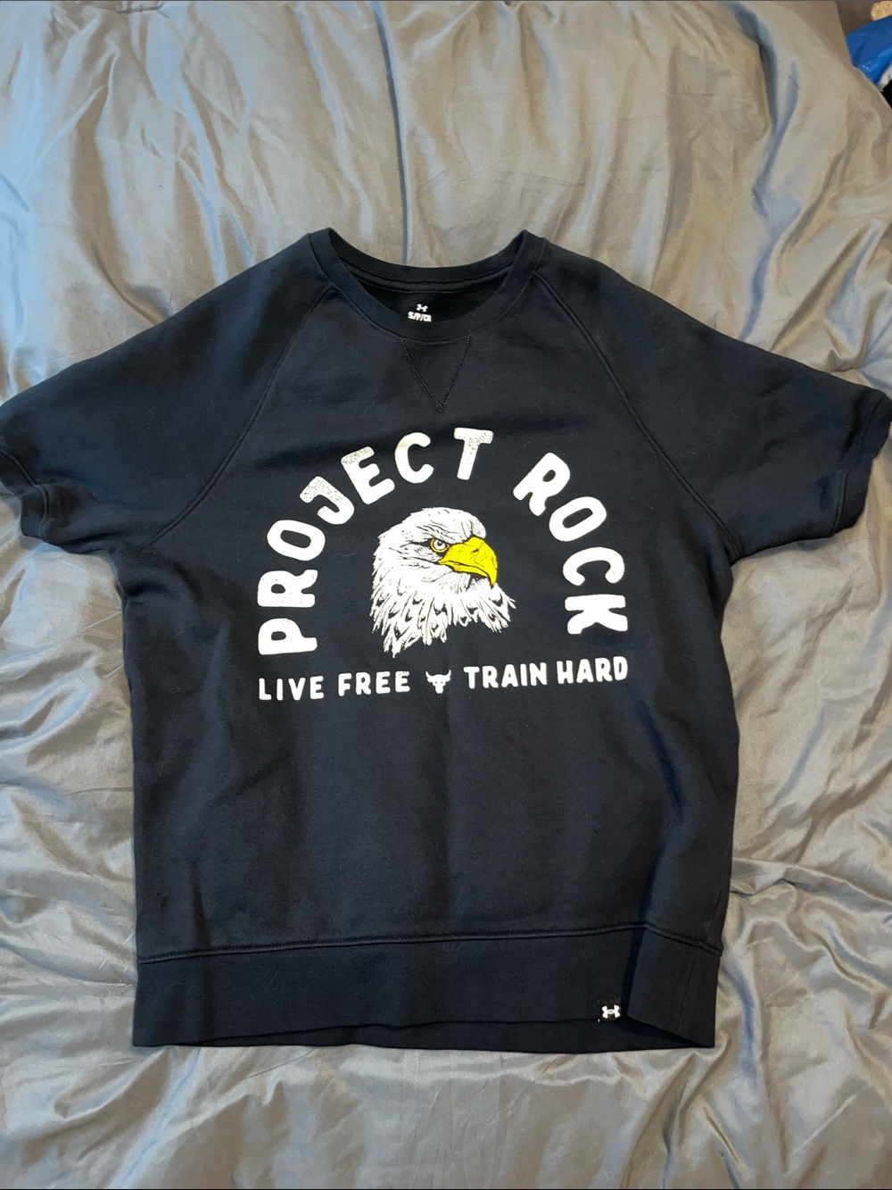 Under Armour Black Project Rock Eagle Sweatshirt with Yellow Beak Accent